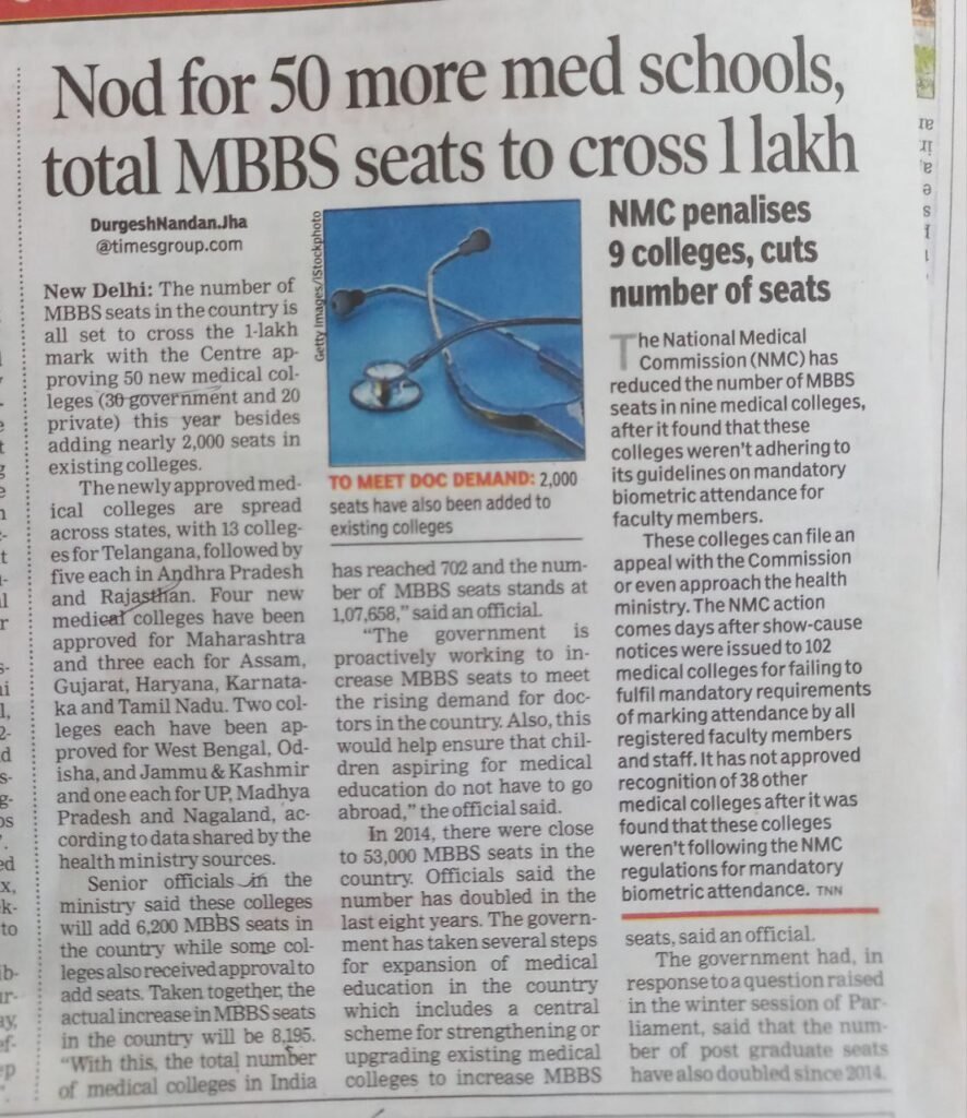 MBBS seats increased in 2023