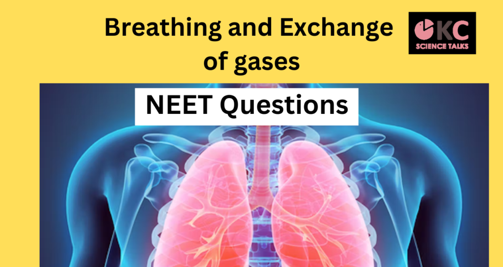 Breathing and exchange of gases NEET questions